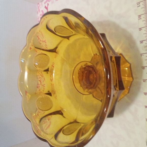 Vintage Fostoria Amber Coin Glass Fruit or Candy Dish Bowl - Picture 4 of 5